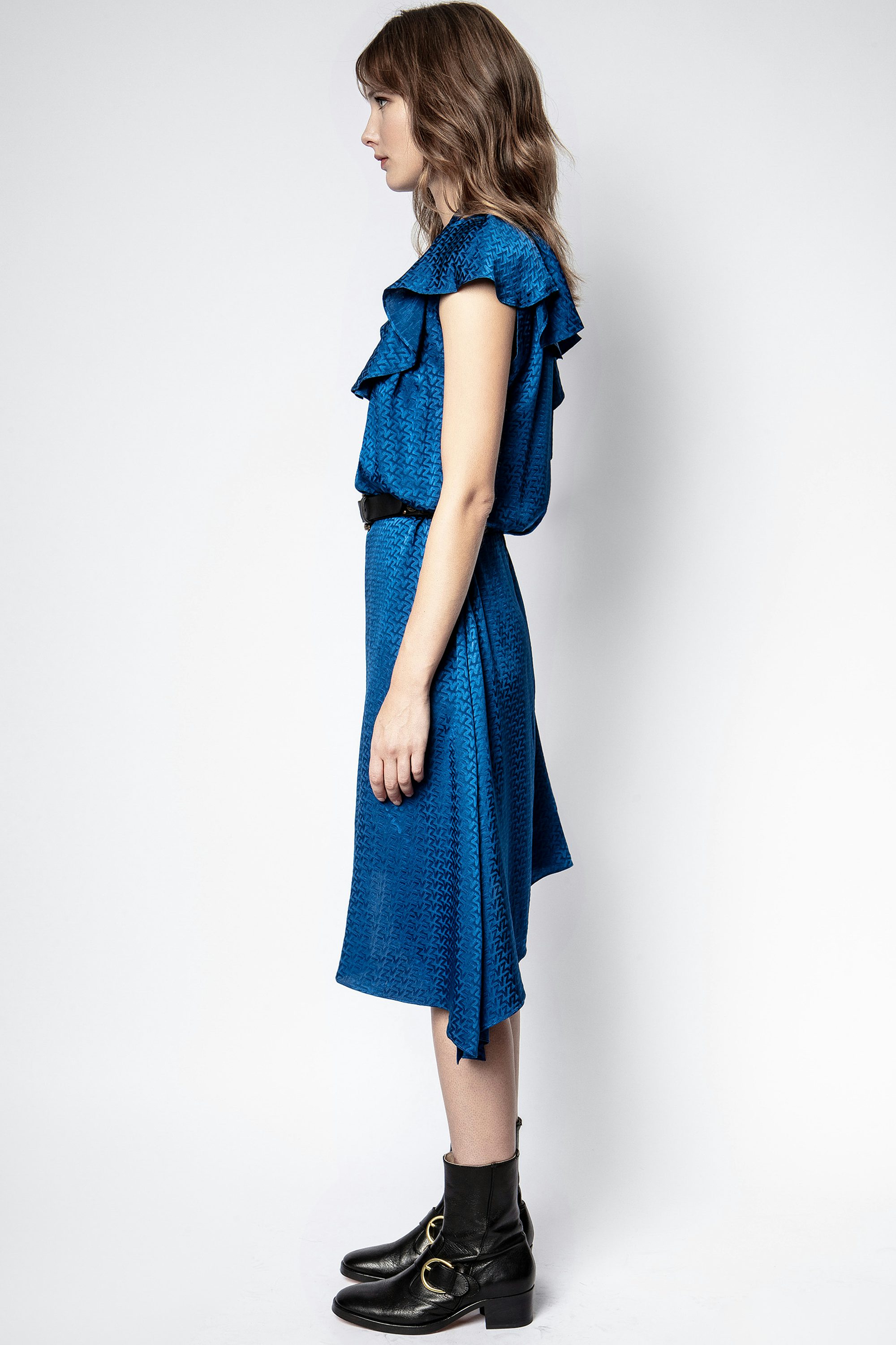 Abito Seta Racky - Abito blu navy da donna in seta.